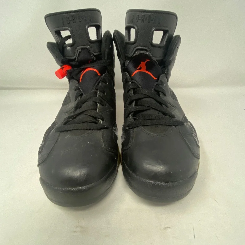 Jordan 6 Retro Infrared 2014 Black Infrared Sneakers 384664-023 Mens Size 9